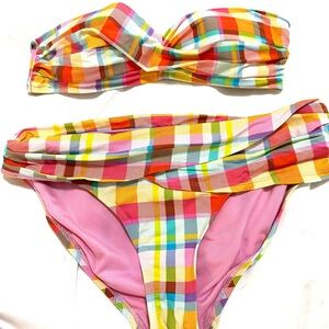 Rod Beattie Bleu collection multi-color plaid bikini M 8